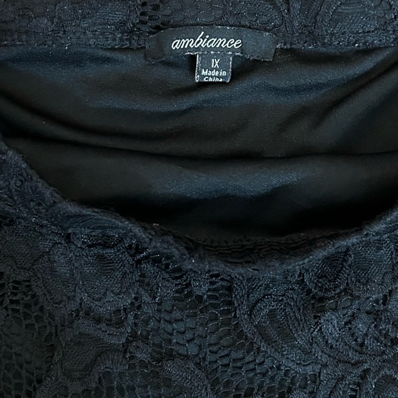 AMBIANCE BLACK LACE-OFF SHOULDERS BODY CONE DRESS IN SIZE 1X - Picture 8 of 9